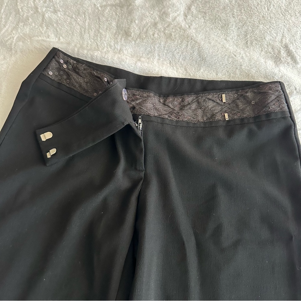 Vintage Black Lace Sequence Dress Pants - Picture 3 of 8